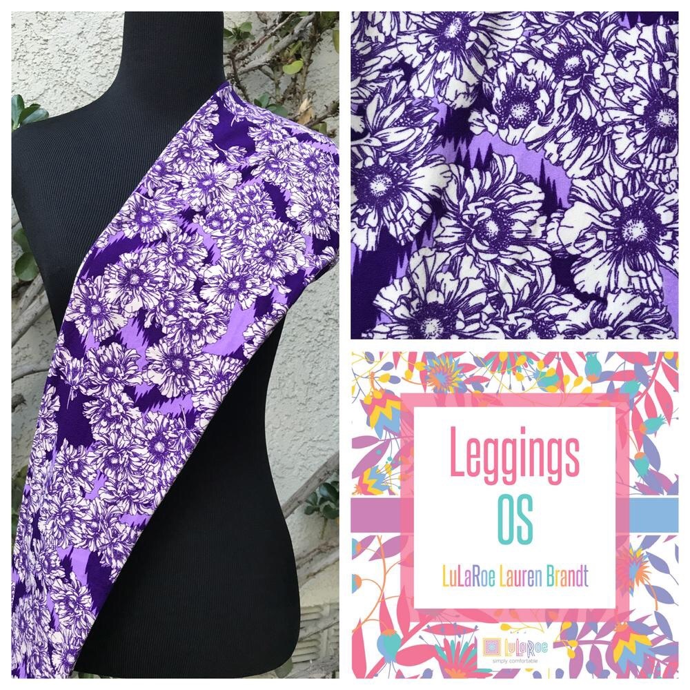 NEW LuLaRoe OS Purple Floral Leggings